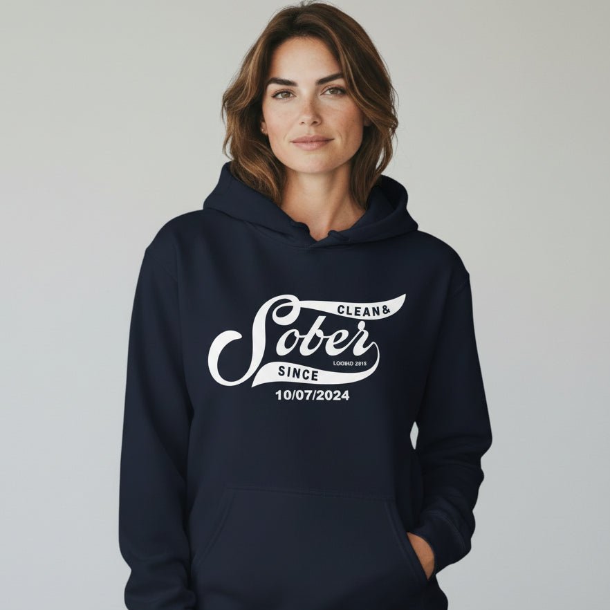 Recovery Hoodie | Women's Sober Since Hoodie with Custom Sober Date