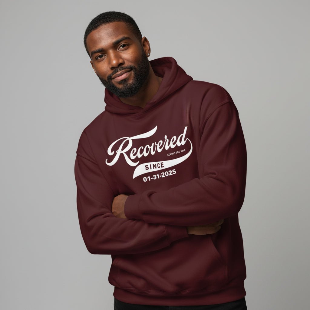 Men's Recovered Since Hoodie w/ Personalized Recovered Date