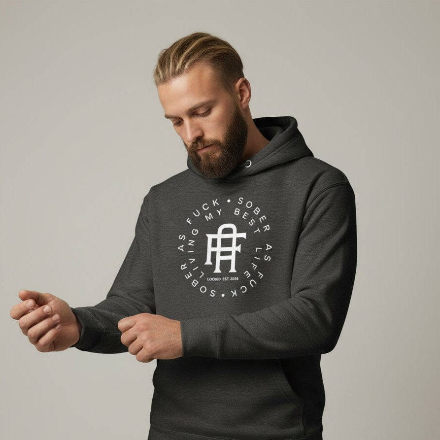 Living My Best Life Sober Recovery Hoodie graphic detail (view 4)