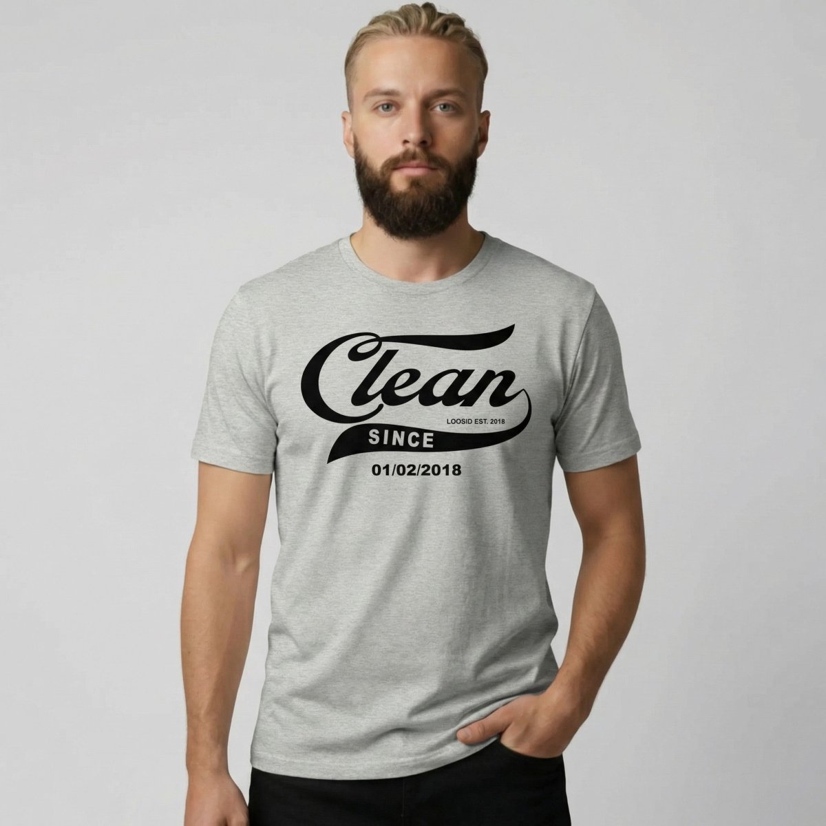 Clean Since Sober T Shirt fit detail (view 19)
