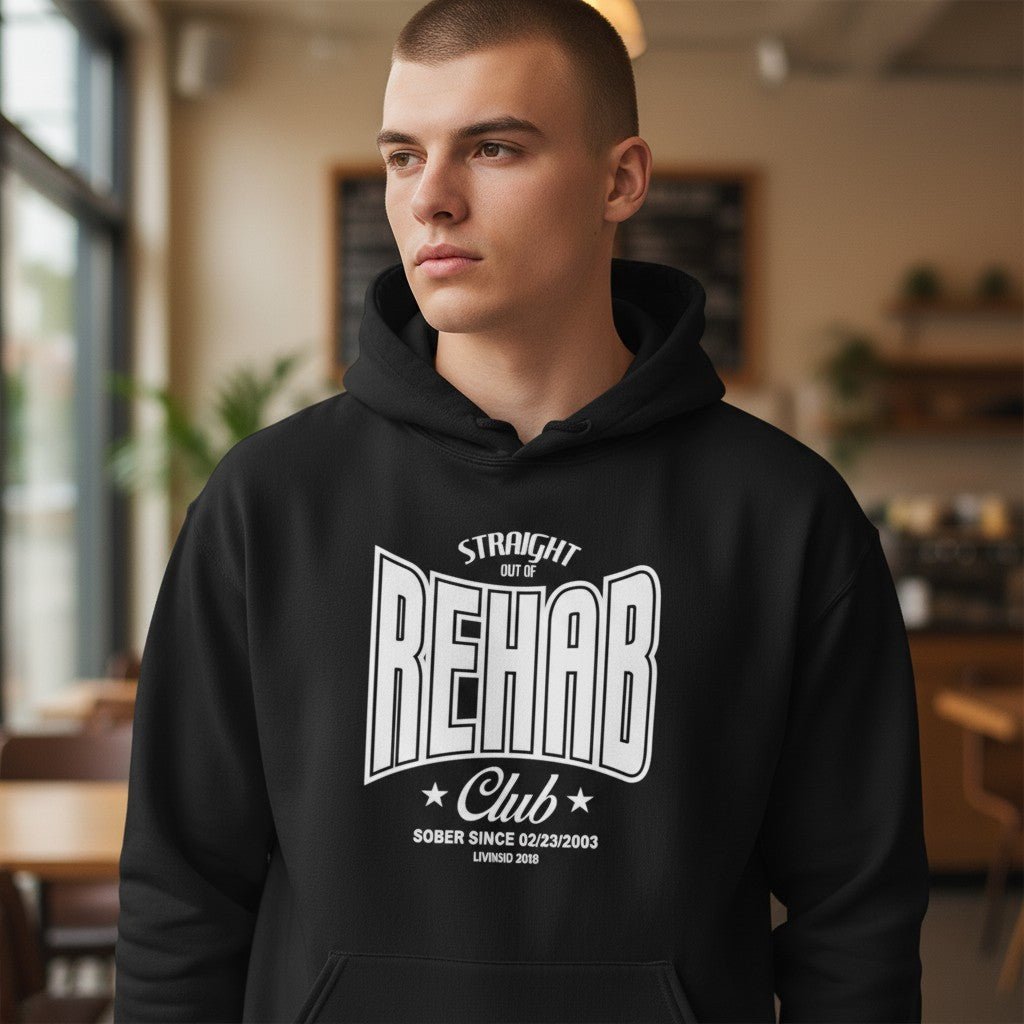 Recovery Hoodie | Men's Rehab Hoodie with Personalized Date