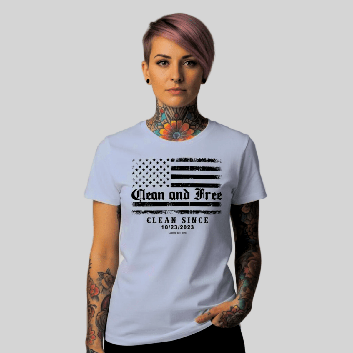Clean and Free Sober T Shirt lifestyle view (view 25)