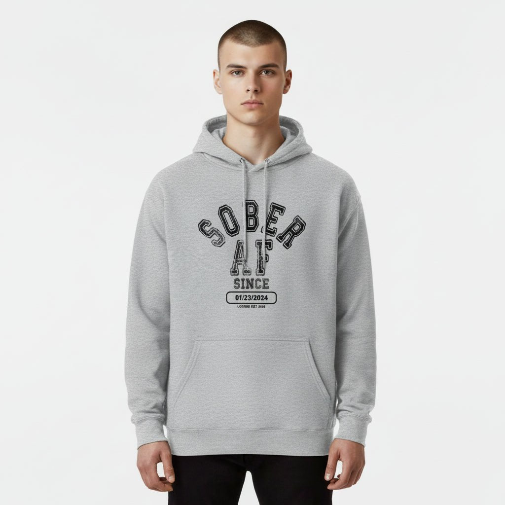 Recovery Hoodie | Sober AF Since Unisex Hoodie with Custom Sobriety Date