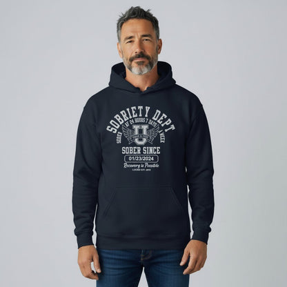 Recovery Hoodie | Sobriety Dept Hoodie with Custom Sobriety Date