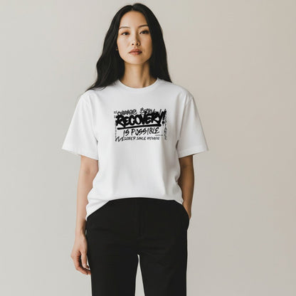 Sober T Shirt | Women's Recovery Is Possible Tee with Personalized Sobriety Date