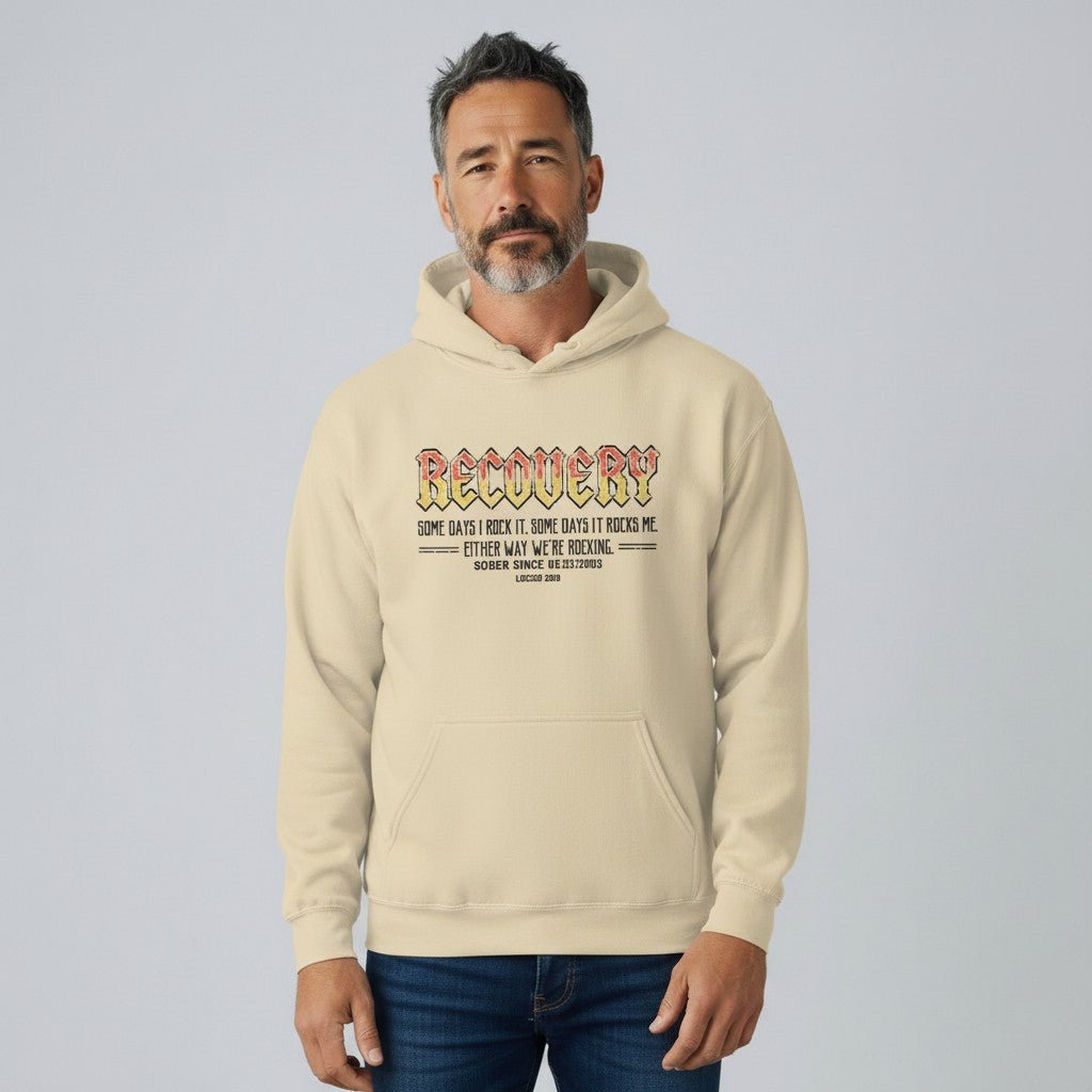 Recovery Hoodie | Men's Recovery Rock Hoodie with Personalized Date