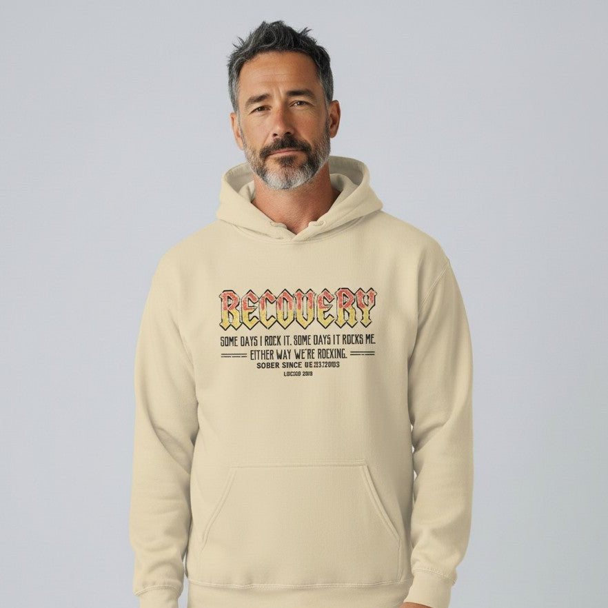 Recovery Hoodie | Men's Recovery Rock Hoodie with Personalized Date