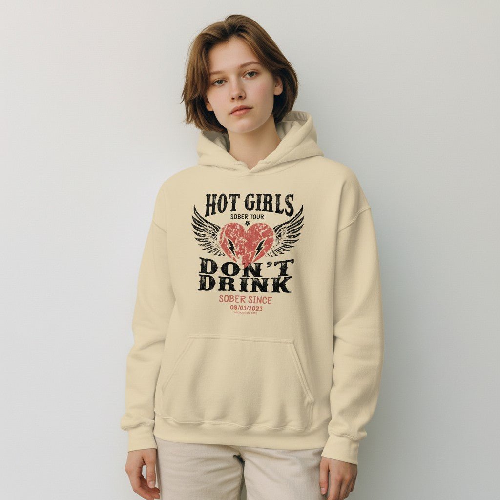 Recovery Hoodie | Hot Girls Custom Sobriety Date Hoodie
