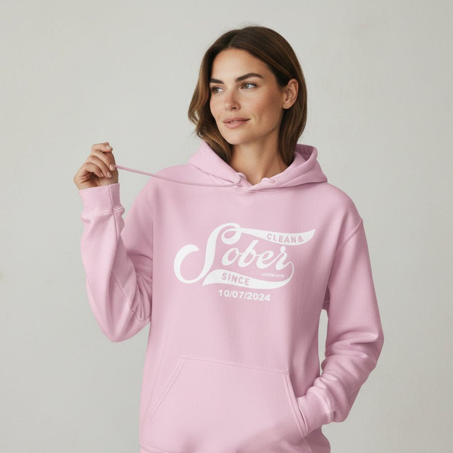 Recovery Hoodie | Women's Sober Since Hoodie with Custom Sober Date
