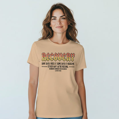 Recovery T-shirt | Women's Recovery Rock T-shirt with Personalized Date