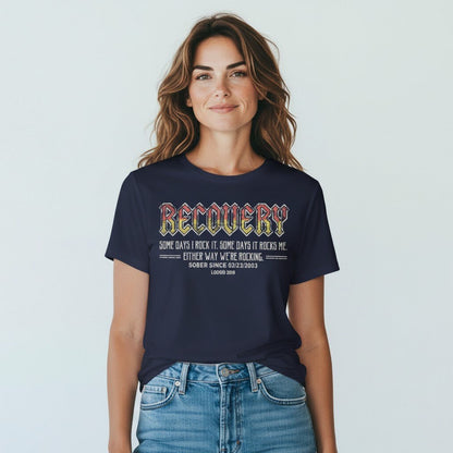 Recovery T-shirt | Women's Recovery Rock T-shirt with Personalized Date