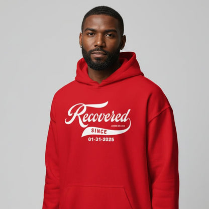 Men's Recovered Since Hoodie w/ Personalized Recovered Date