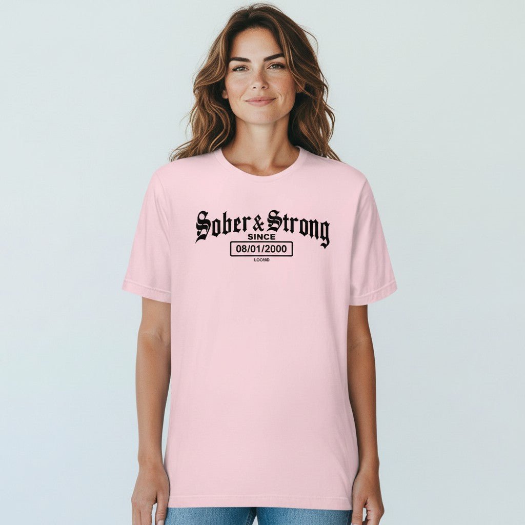 Sober T Shirt | Women’s Old School Tee with Personalized Sobriety Date