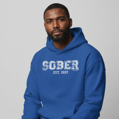 Men's Sober Est. Hoodie w/ Personalized Sobriety Year