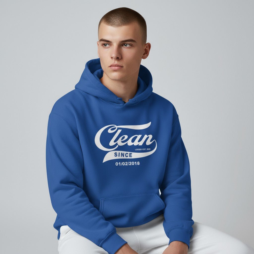 Recovery Hoodie | Men's Clean & Sober Hoodie with Custom Sobriety Date