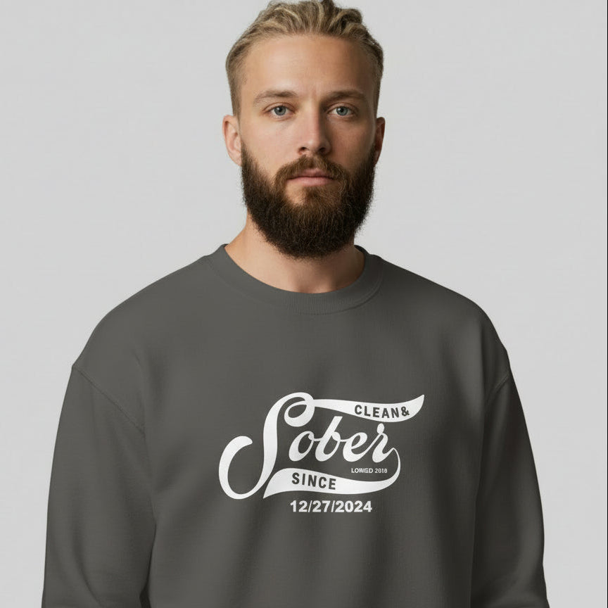 Sober Since Recovery Hoodie close-up view (view 12)