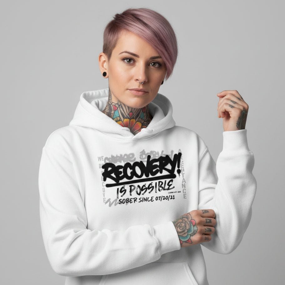 Recovery Is Possible for Women Recovery Hoodie flat lay styled image (view 33)
