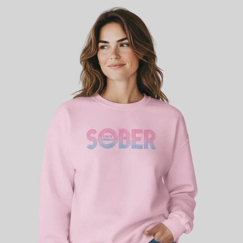 Retro Sobriety Date Sweatshirt – Personalized Sober Date