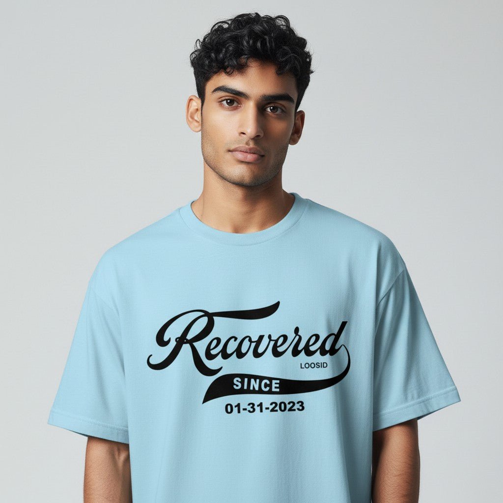 Men’s Recovered Since T-Shirt w/ Personalized Clean Date