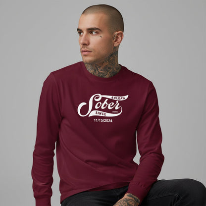Men's Sober Since Long Sleeve T-shirt w/ Custom Sobriety Date