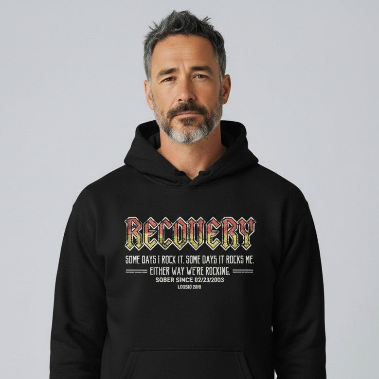 Recovery Hoodie | Men's Recovery Rock Hoodie with Personalized Date