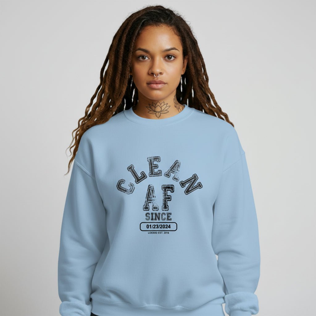 Clean AF Since Sobriety Recovery Hoodie product photo (view 20)