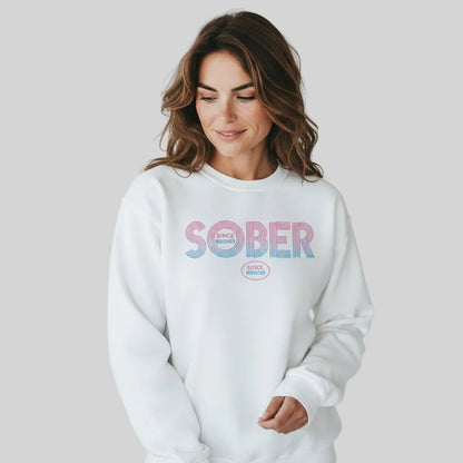 Retro Sobriety Date Sweatshirt – Personalized Sober Date