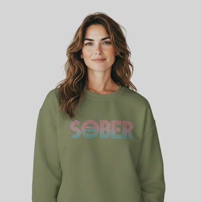 Retro Sobriety Date Sweatshirt – Personalized Sober Date