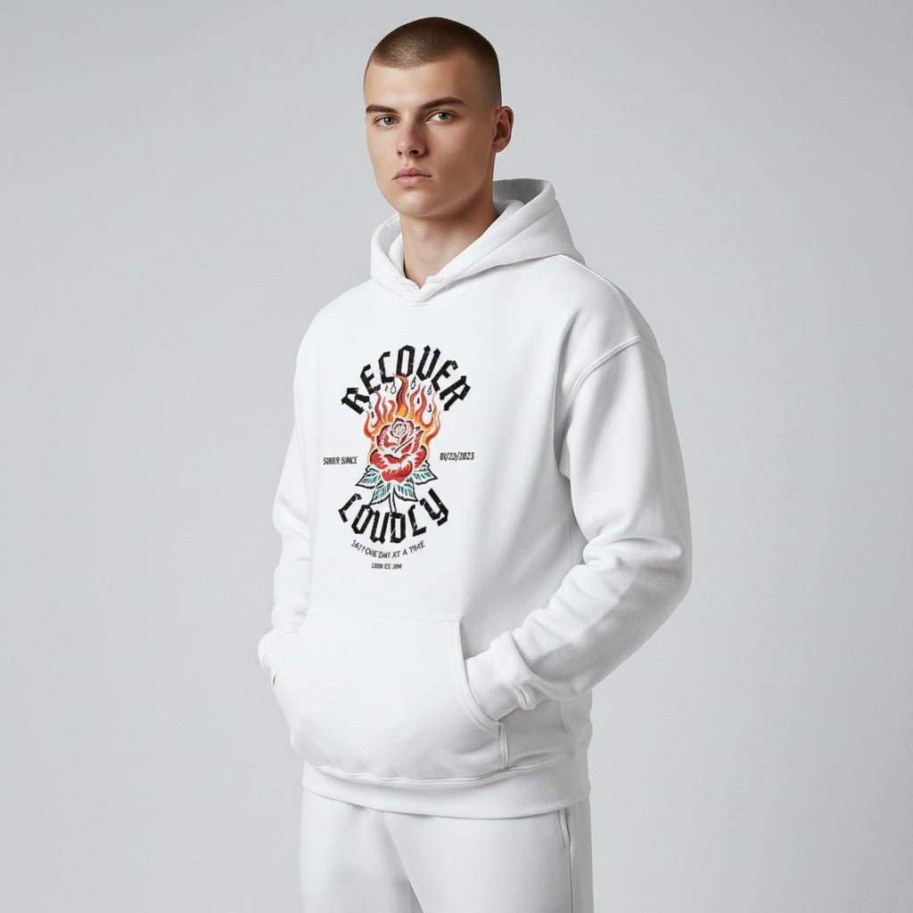 Recovery Hoodie | Recover Loudly Custom Sobriety Date Hoodie