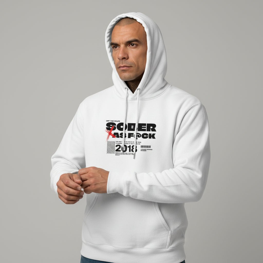 Sober As F*ck Recovery Hoodie fit detail (view 19)