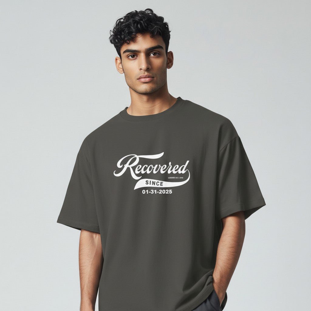 Men’s Recovered Since T-Shirt w/ Personalized Clean Date