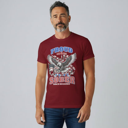 Sober T Shirt | Proud To Be Sober Tee with Personalized Date
