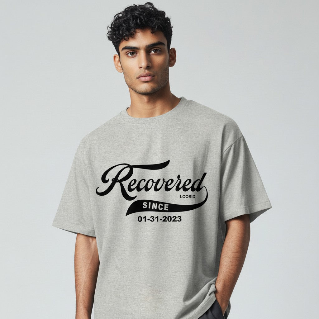 Men’s Recovered Since T-Shirt w/ Personalized Clean Date