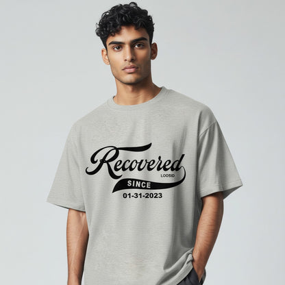 Men’s Recovered Since T-Shirt w/ Personalized Clean Date