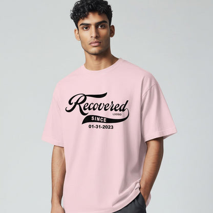 Men’s Recovered Since T-Shirt w/ Personalized Clean Date