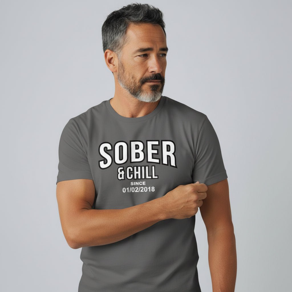 Sober and Chill Unisex T-Shirt w/ Personalized Sober Date