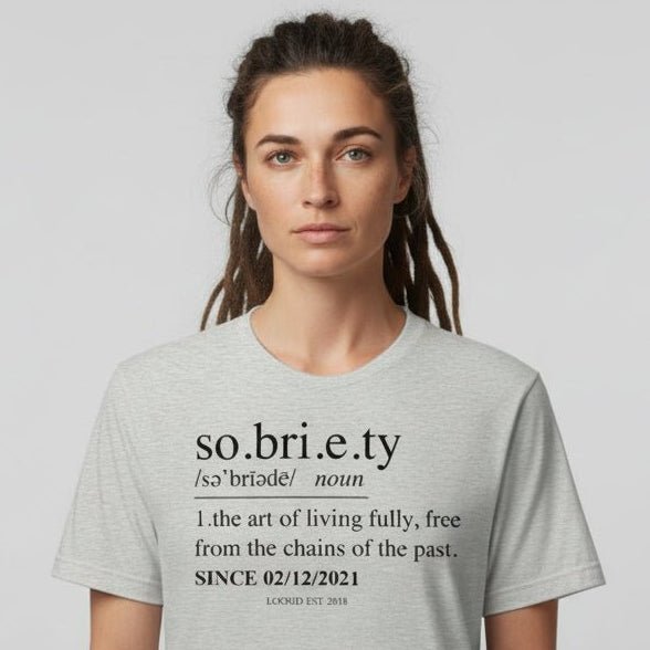 Sober T Shirt | Women's Sobriety Definition Tee with Custom Sober Date