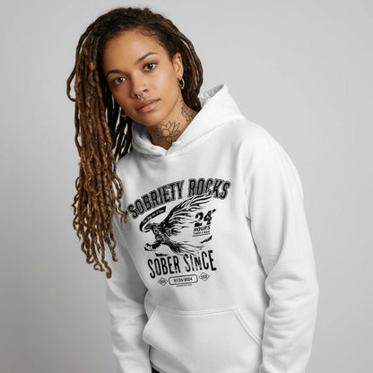 Sobriety Rocks | Women's Sober Since Hoodie with Custom Sobriety Date