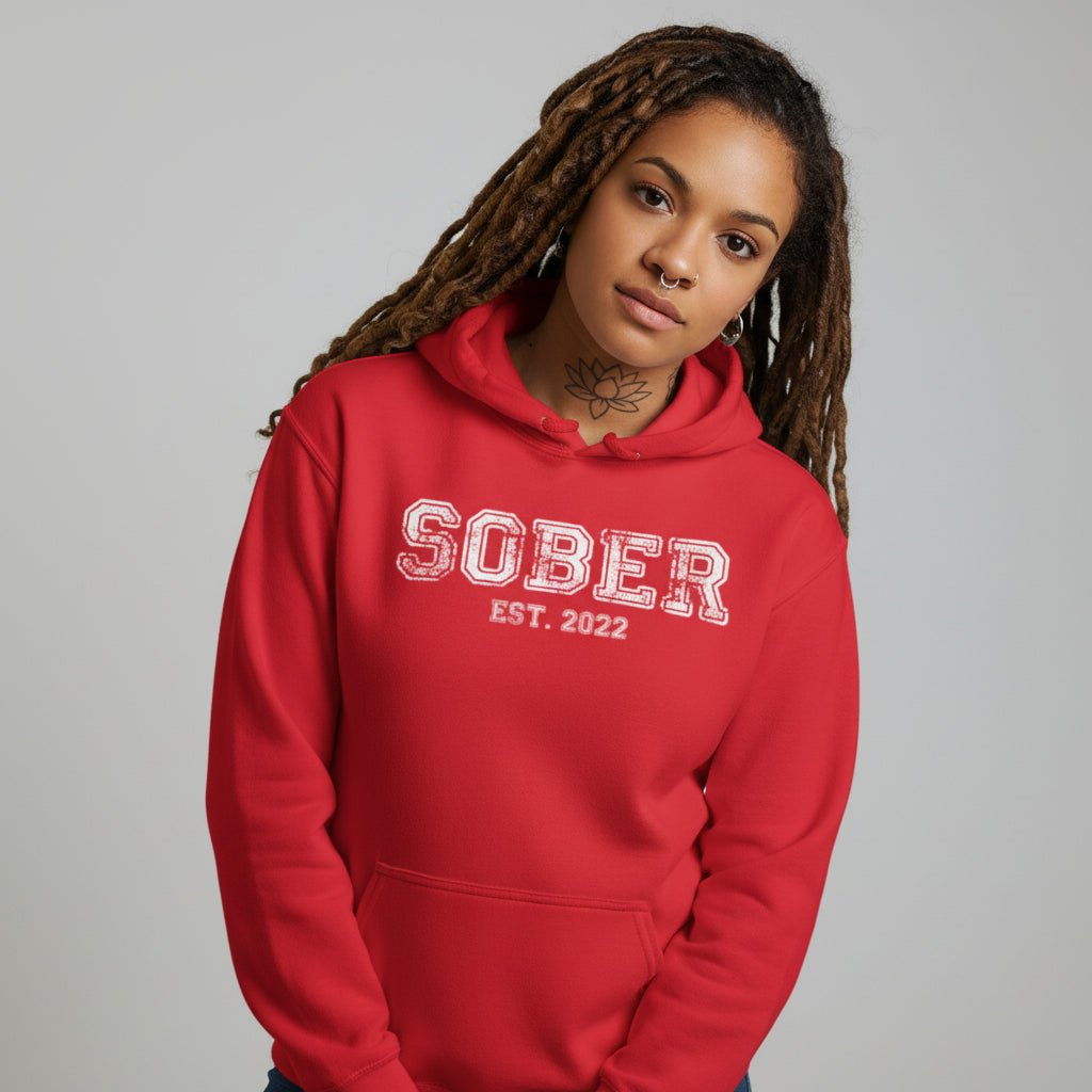 Women's Sober Est. Hoodie w/ Personalized Sobriety Year Hoodie