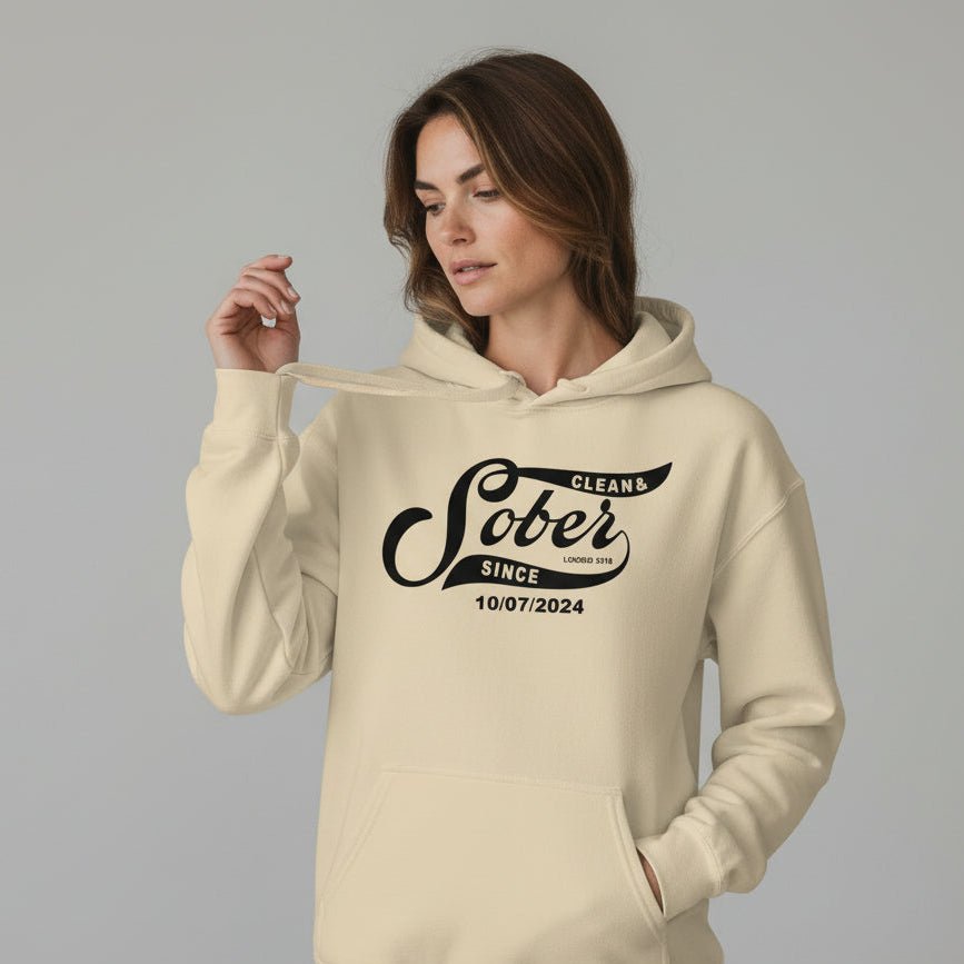 Recovery Hoodie | Women's Sober Since Hoodie with Custom Sober Date