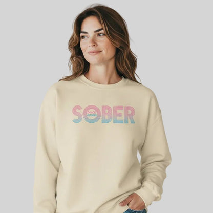 Retro Sobriety Date Sweatshirt – Personalized Sober Date