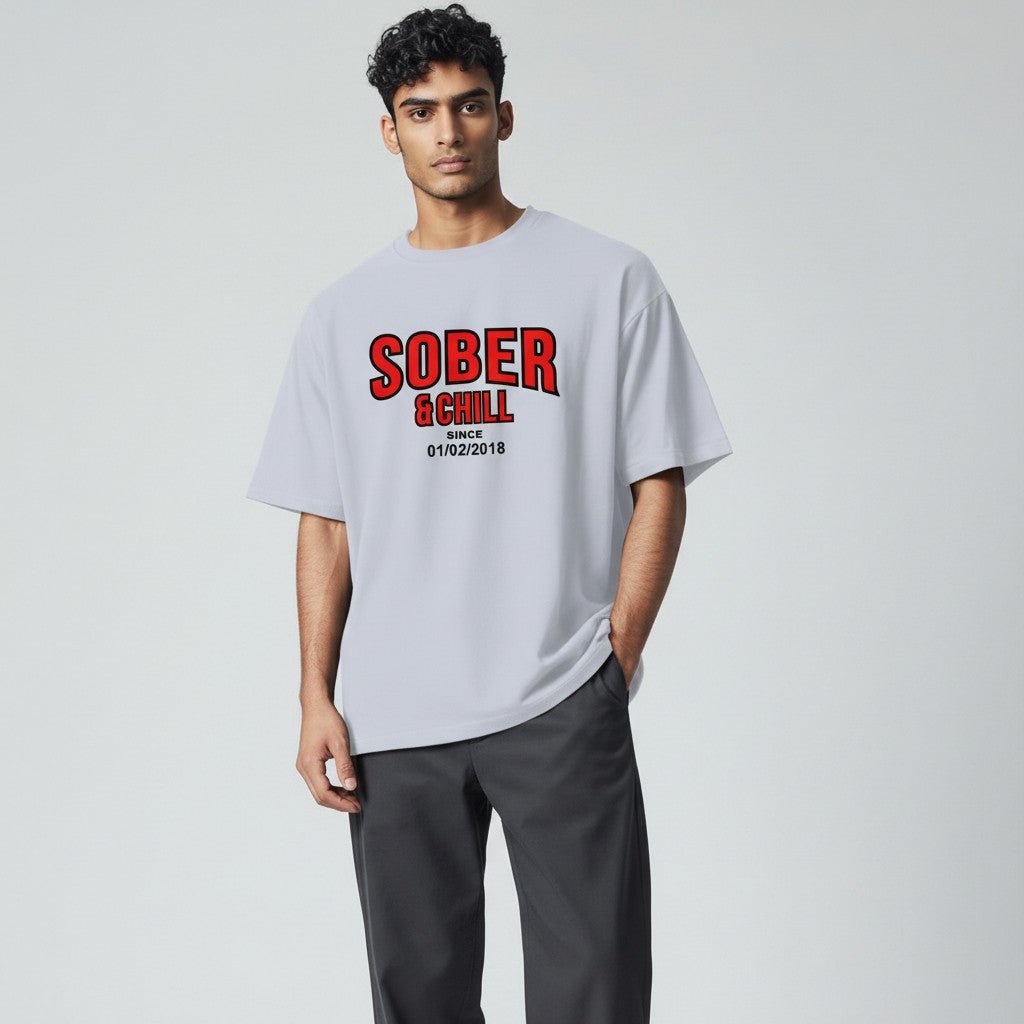 Sober and Chill Unisex T-Shirt w/ Personalized Sober Date
