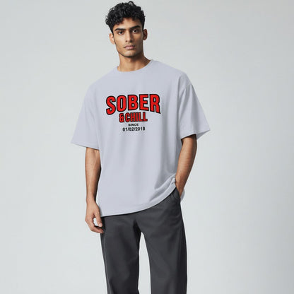 Sober and Chill Unisex T-Shirt w/ Personalized Sober Date