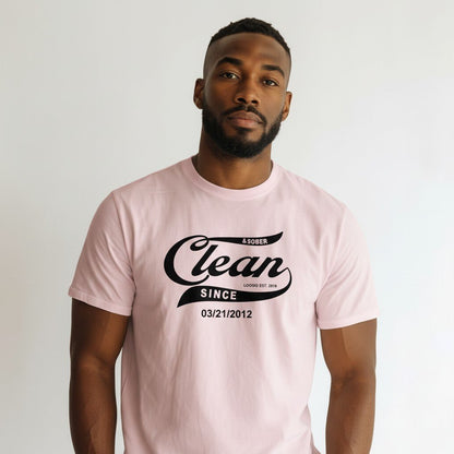 Sober T Shirt | Clean Tee with Personalized Sobriety Date