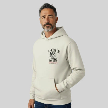 Cream Recover Loudly | Front & Back Print Sober Hoodie Limited Edition
