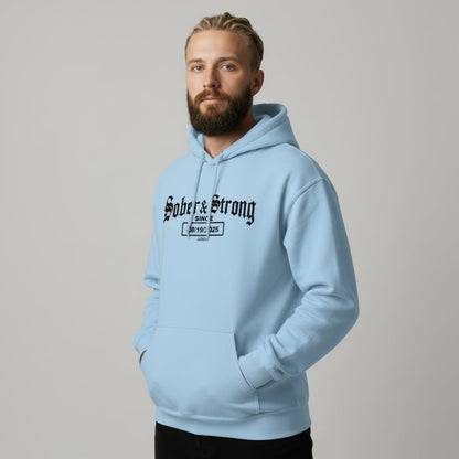 Recovery Hoodie | Men's Sober & Strong Old School with Custom Date