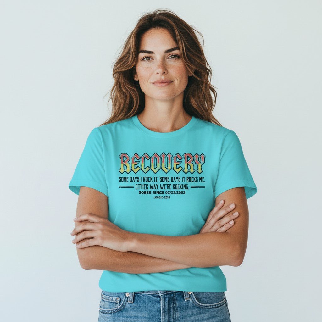 Recovery T-shirt | Women's Recovery Rock T-shirt with Personalized Date