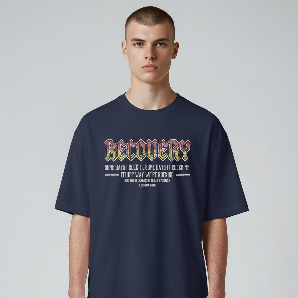 Recovery T-shirt | Men's Recovery Rock T-shirt with Personalized Date