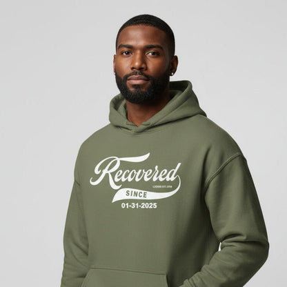Men's Recovered Since Hoodie w/ Personalized Recovered Date
