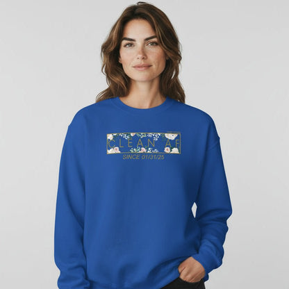 Clean AF Since Date Sobriety Recovery Hoodie graphic detail (view 14)